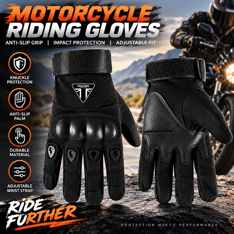 Riding Gear - قفازات أمان وحماية لدراجات TRIUMPH النارية،