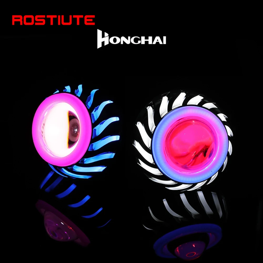 عالية/منخفضة شعاع مزدوج عيون ا - مراجعة Universal Motorcycle Led Headlight Projector وسعره