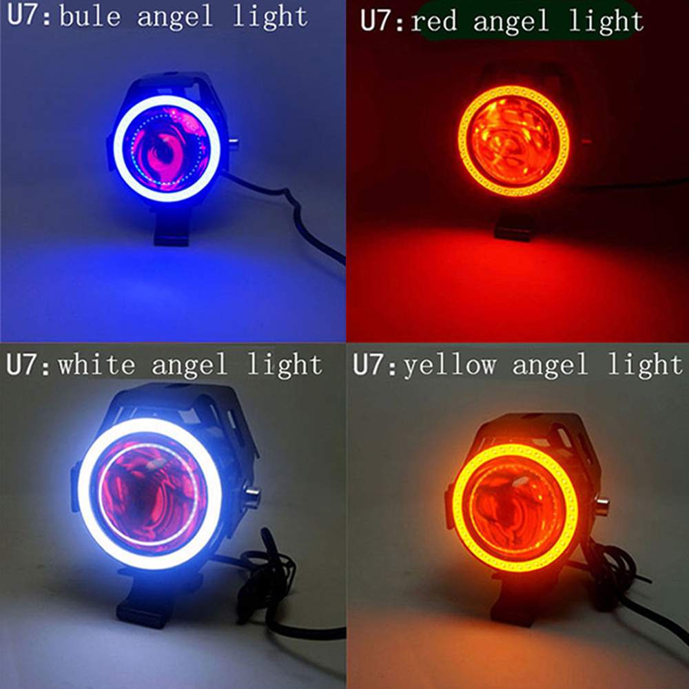 المصابيح الأمامية للدراجات الن - مراجعة Universal Motorcycle Led Headlight Projector وسعره