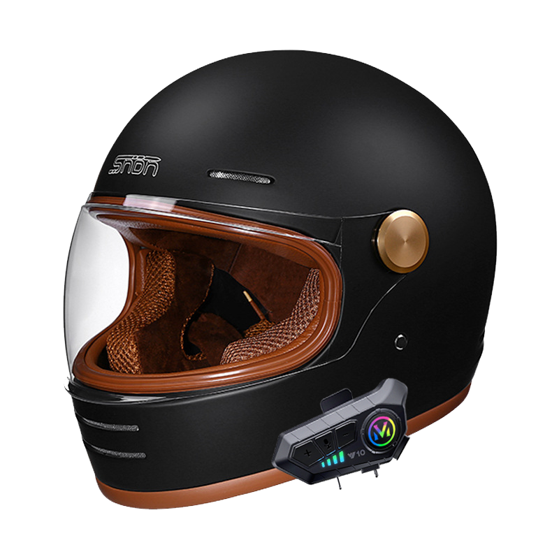 خوذة ريترو كاملة الوجه مع بلوت - مراجعة Full Face Motorcycle Helmet With Bluetooth وسعره