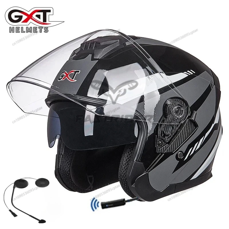 GXT دراجة نارية خوذة سماعة مكب - مراجعة Full Face Motorcycle Helmet With Bluetooth وسعره